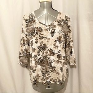 Karen Scott Floral Blouse 2X